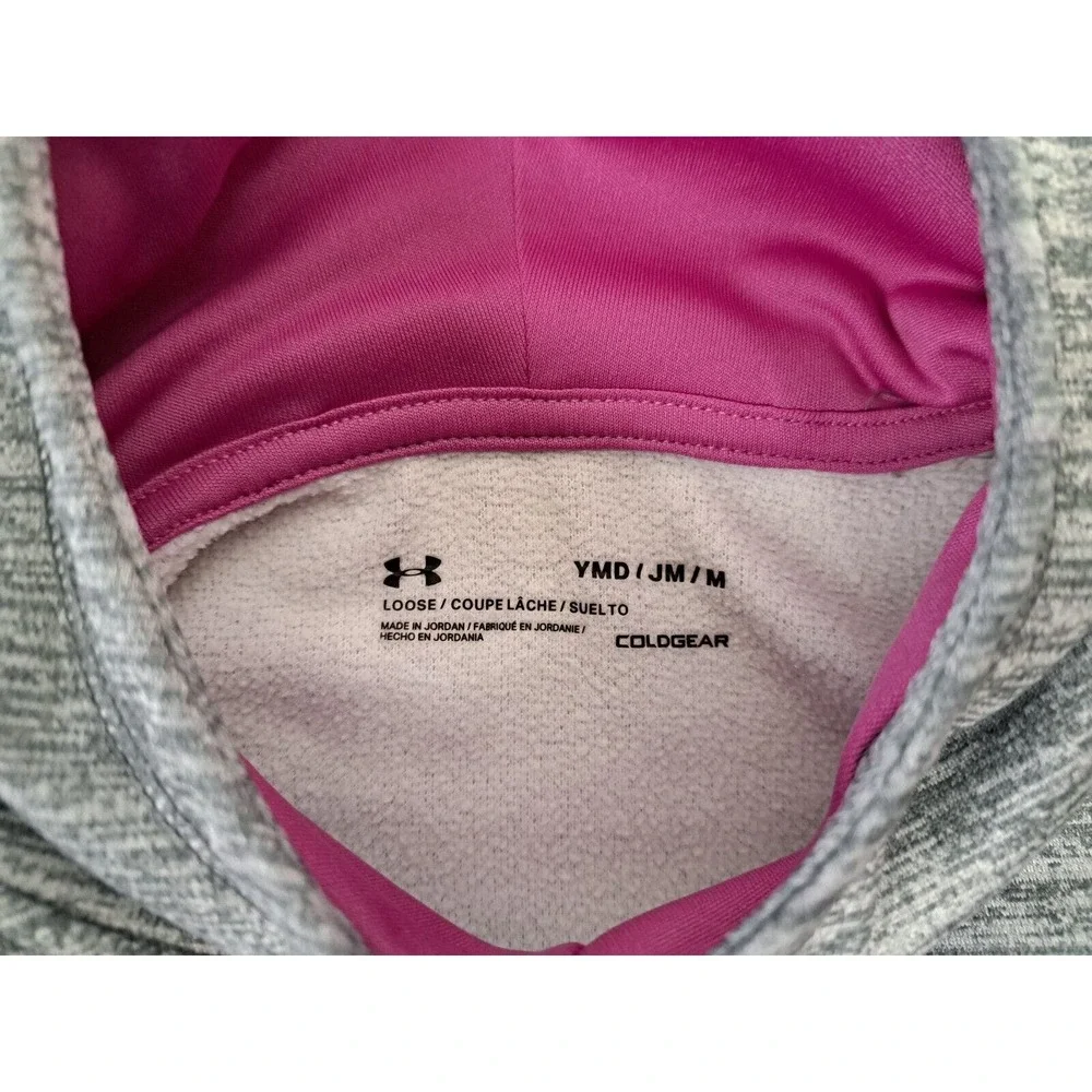 Lot of 2 Under Armour Hoodie Sweatshirt Loose Cold Gear Blue Grey Youth Medium